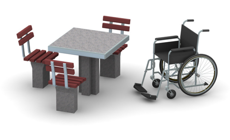 Sjakkbord i betong for rullestol